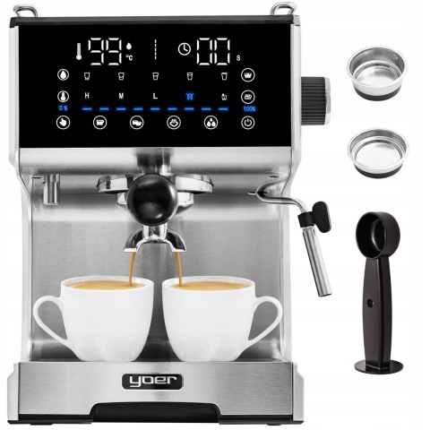 Ekspres Kolbowy Yoer Barisso EM03S 1,7L 20BAR 1350W z Spieniaczem Mleka