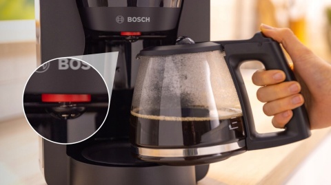 Ekspres Przelewowy Bosch Mymoment 1.4L Czarny, Szklany Dzbanek, Aroma+