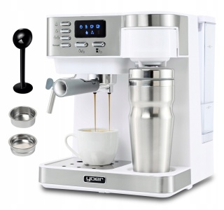 Ekspres Yoer CCM03W 3w1 15 Bar, Spieniacz, Kubek Termiczny 400ml