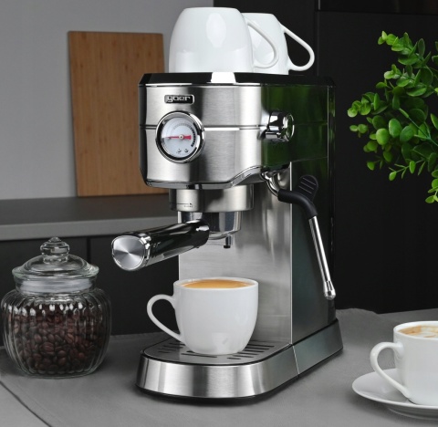 Ekspres ciśnieniowy Yoer INOX 1,2L 20bar 1450W z manometrem, automatyczny