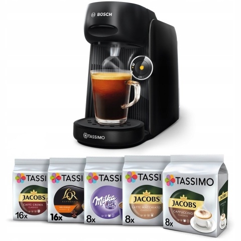 Ekspres do kawy Bosch TASSIMO Finesse + 56 kapsułek - czarny