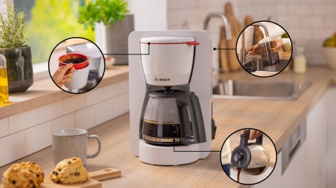 Ekspres przelewowy Bosch MyMoment TKA2M111 1,4L 1200W Biały z blokadą