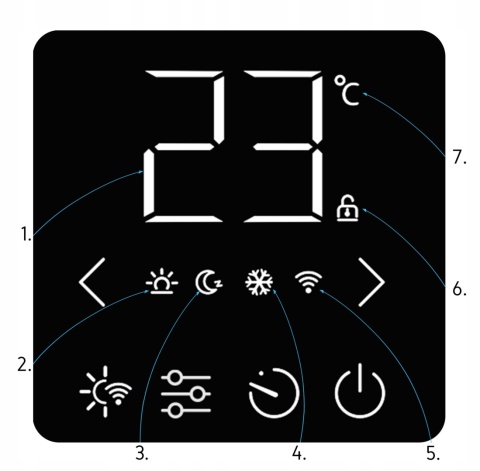 Grzejnik elektryczny Yoer Caliento 2500W, Wi-Fi, Timer, 2w1, 3 tryby