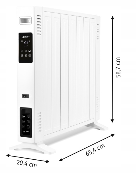 Grzejnik elektryczny Yoer Silento CH01W 2000W z EKO termostatem i pilotem