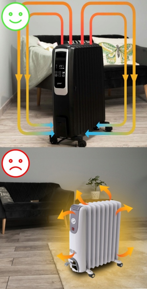 Grzejnik olejowy Yoer Inferno 2500W z WiFi, ECO, TIMER, 10 żeberek