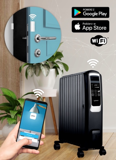 Grzejnik olejowy Yoer Inferno 2500W z WiFi, ECO, TIMER, 10 żeberek