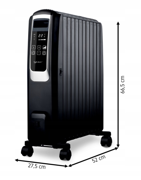 Grzejnik olejowy Yoer Inferno 2500W z WiFi, ECO, TIMER, 10 żeberek