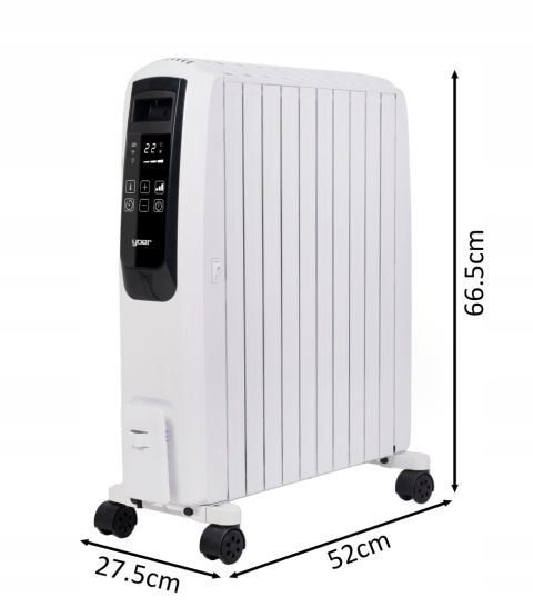 Grzejnik olejowy Yoer Inferno WiFi 2500W z programatorem i efektem komina