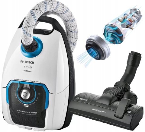 ODKURZACZ BOSCH PROSILENCE BGL8SIL6 - FILTR HEPA, AUTOM. REGULACJA, CICHOŚĆ