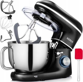 Profesjonalny Mikser Planetarny Kerch MyCHEF 6,2L 3000W Czarne Akcesoria