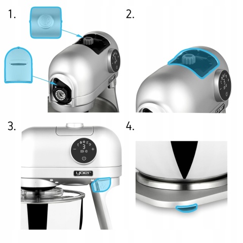 Robot Planetarny Yoer Astralo KM03S 2200W, misa 5.5L, 39 akcesoriów