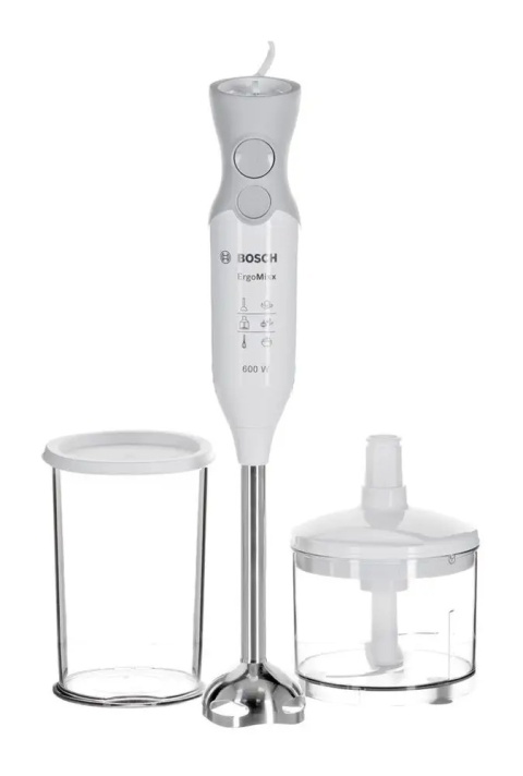 BLENDER RĘCZNY BOSCH 600W TURBO, 12 PRĘDKOŚCI, ZESTAW KOŃCÓWEK 800ML/350ML