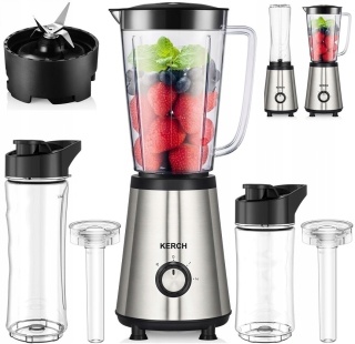 Blender KERCH MIXGO 800W z bidonami 400ml i 600ml, wkłady chłodzące