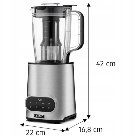 Blender kielichowy 2w1 Yoer 2200W z sokowirówką i 10 prędkościami