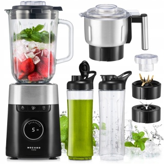 Blender kielichowy Mozano One Smooth 2700W, 2.2L, 2 bidony, młynek