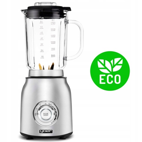 Blender kielichowy Yoer Titano 4w1, szklany 2,4L, młynek, 1800W, 2 bidony