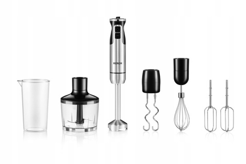 Blender ręczny Kerch Quick 1200W, 8 prędkości, BPA Free, zestaw 860ml