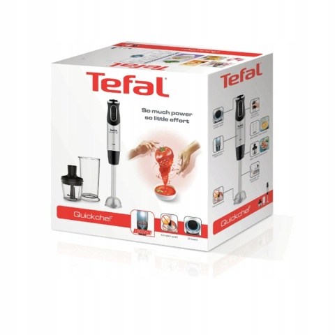 Blender ręczny Tefal QuickChef 1000W, 20 prędkości, rozdrabniacz, SoftTouch