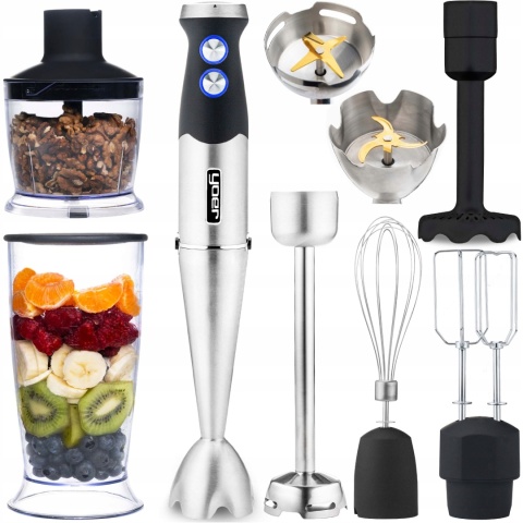 Blender ręczny Yoer 8w1 1500W z tytanowymi ostrzami i 14 akcesoriami