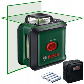 Laser Krzyżowy Bosch Universal Level 360° Zielony 24m + Akcesoria