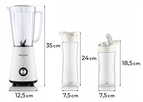 Mocny Blender Kielichowy 2 Bidony Tritan 450W 3w1 z Trybem PULSE
