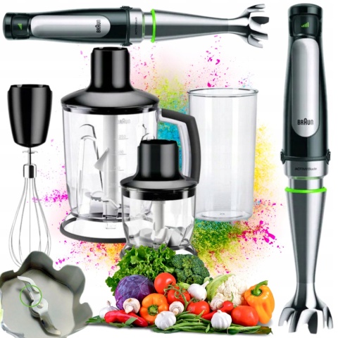 Mocny blender ręczny Braun MQ 70045, 1000W, z końcówką i miarką