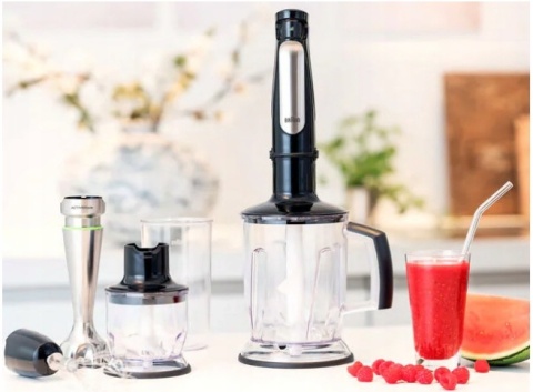 Mocny blender ręczny Braun MQ 70045, 1000W, z końcówką i miarką