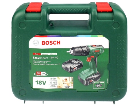 Wiertarko-wkrętarka akumulatorowa Bosch EasyImpact 18V-40, 2x2Ah, ładowarka