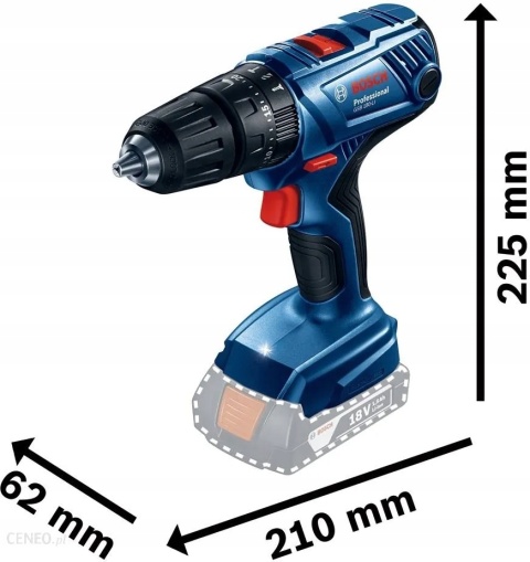 Wkrętarka Bosch GSB 180-LI 18V 2x2Ah z walizką i LED, ergonomiczna