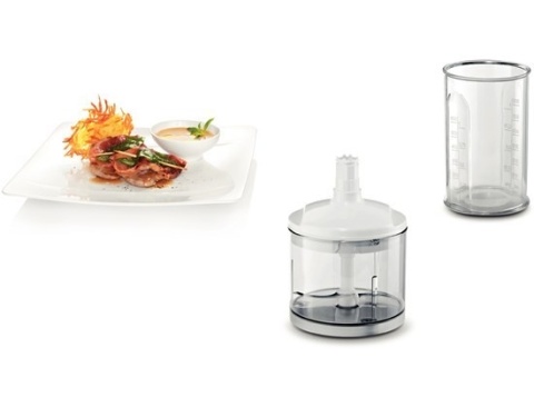 Blender ręczny BOSCH MSM66120 600W z rozdrabniaczem i nożem QuattroBlade