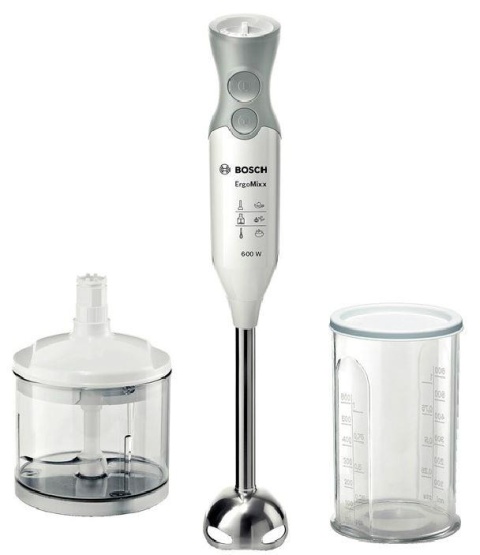 Blender ręczny BOSCH MSM66120 600W z rozdrabniaczem i nożem QuattroBlade