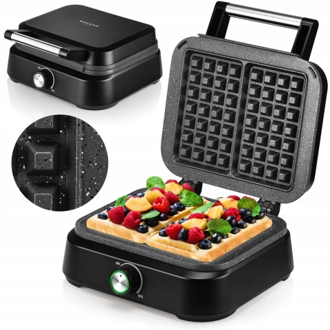 Gofrownica Mozano XXL 2200W - Duże chrupiące gofry w marmurkowej powłoce