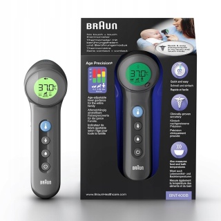 Termometr bezdotykowy Braun BNT400 z technologią Age Precision® czarny