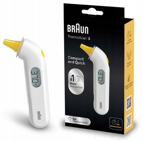 Termometr Do Ucha Douszny Braun Irt3030 Thermoscan 3 Szybki Alarm Gorączki