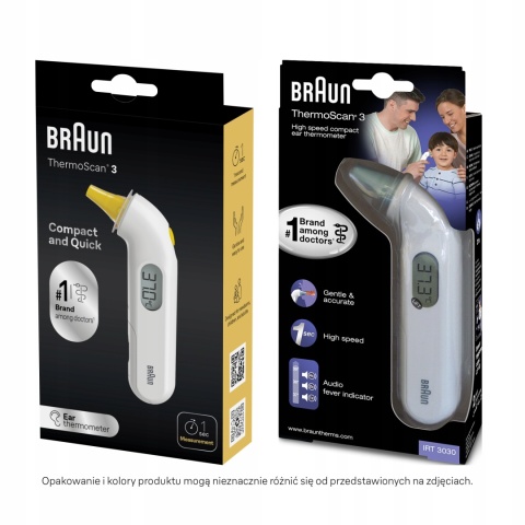 Termometr Do Ucha Douszny Braun Irt3030 Thermoscan 3 Szybki Alarm Gorączki