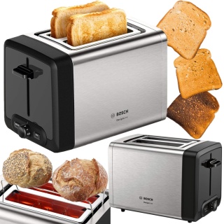 Toster Bosch Designline Tat4p420de 970W Taca Podgrzewacz Opiekacz Inox