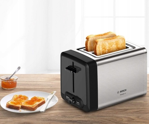 Toster Bosch Designline Tat4p420de 970W Taca Podgrzewacz Opiekacz Inox