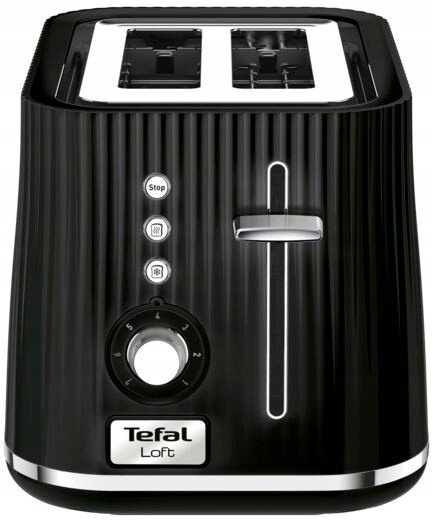 Toster Elektryczny Tefal Loft Opiekacz Czarny Tt761838 7 Poziomów Opiekania