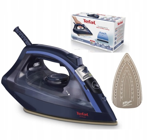 Żelazko Parowe TEFAL Virtuo FV1739 Granatowy 2000W Spryskiwacz KABEL 1,9M