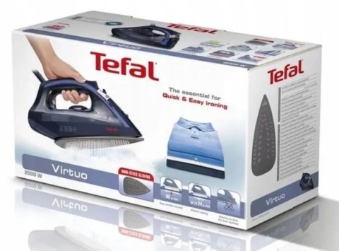 Żelazko Parowe TEFAL Virtuo FV1739 Granatowy 2000W Spryskiwacz KABEL 1,9M