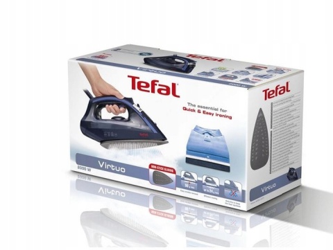 Żelazko Parowe TEFAL Virtuo FV1739 Granatowy 2000W Spryskiwacz KABEL 1,9M