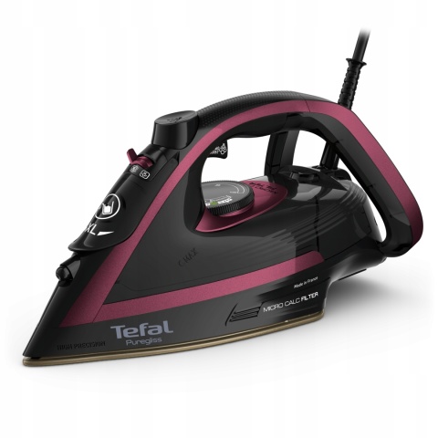 Żelazko parowe TEFAL Puregliss FV8065, 3000W, ceramiczna stopa, Auto-Off