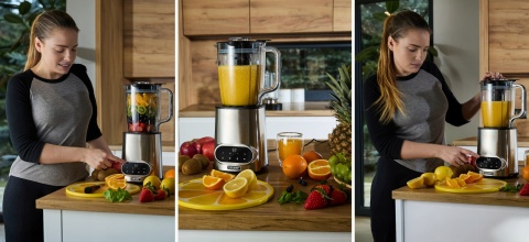 Blender kielichowy 2w1 Yoer Vitalio 2200W z sokowirówką 2,4L