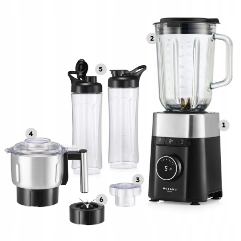 Blender kielichowy Mozano One Smooth 2700W, 6 ostrzy, 2 bidony 700ml