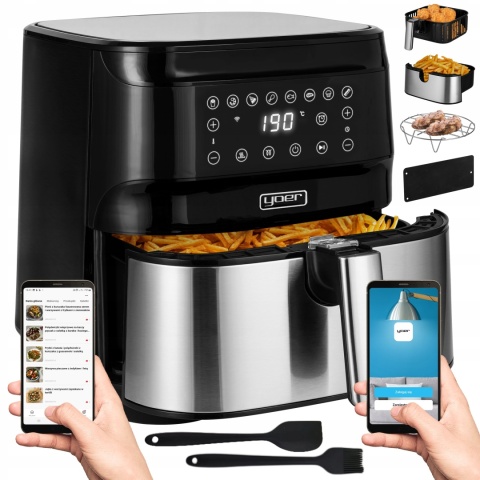 Frytkownica Beztłuszczowa 4w1 Yoer Crispo AF01BK 6L Wi-Fi 1700W