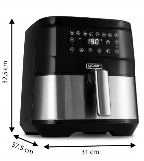 Frytkownica Beztłuszczowa 4w1 Yoer Crispo AF01BK 6L Wi-Fi 1700W