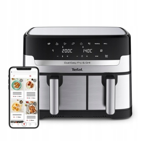 Frytkownica Beztłuszczowa Tefal Dual Easy Fry&Grill 2700W 5,2L 3,1L Hot Air