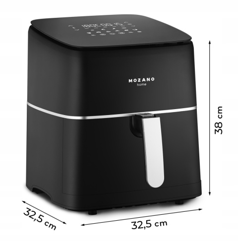 Mozano Air Fry Master - Beztłuszczowa frytkownica 8L, 1700W, 12 programów