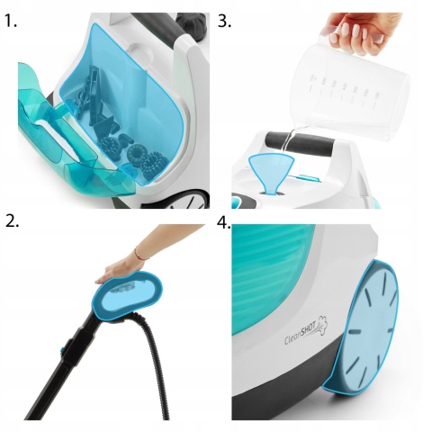 Myjka Parowa 19W1 Yoer Clean Shot Scm02w Mop Parowy 1500W 1,6L 55Min Ipx4