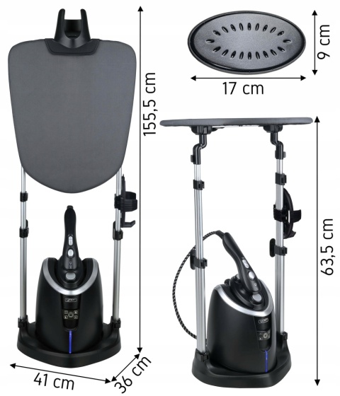 Parownica Yoer X-Impressive GS01BK 2300W z ceramiką, 30 min pary
